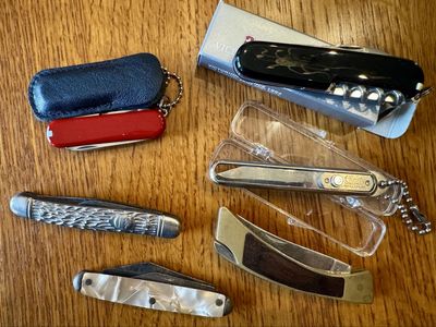 Lot of 6 Pocket Knives including 2 Swiss Army Knives, and others
