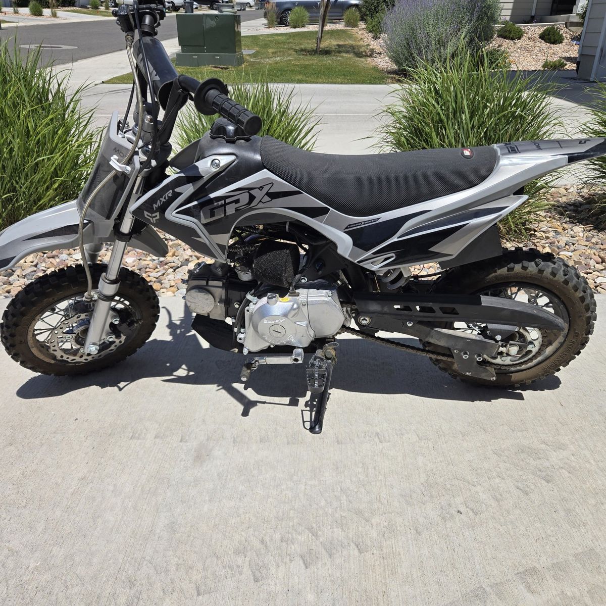 GPX MXR Enduro X Series Dirt Bike - Gray/Black, Good Condition