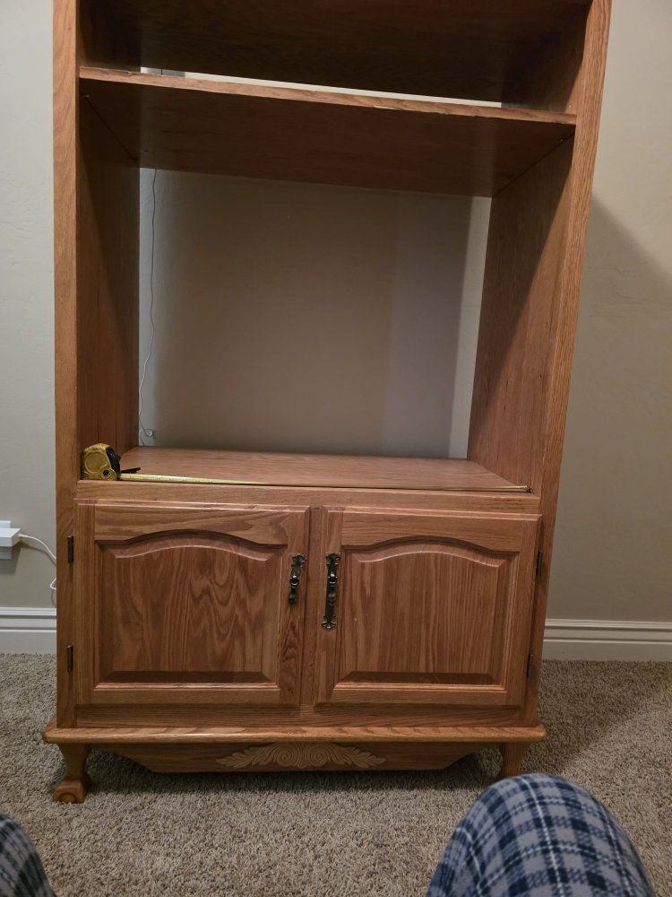 solid oak entertainment center