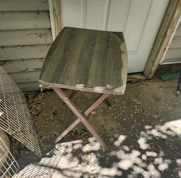 Folding TV Tray Table - Brown Wood Grain, Portable Snack Side Table