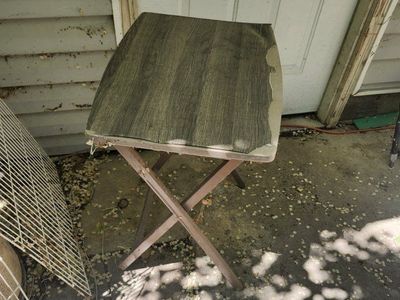 Folding TV Tray Table - Brown Wood Grain, Portable Snack Side Table