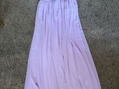 Light Purple Formal Lace Bodice Long Dress Sleeveless