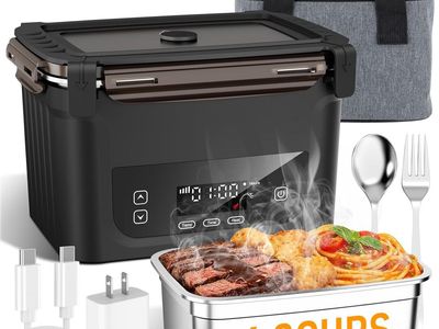 NEW Cordless Electric Lunch Box for Adults, 20,800mAh Rechargeable Heated Lunch Box with Even Heating, XL 6.3 Cup Self-Heating
