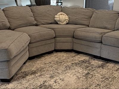 Comfortable Grey “Coffee” Fabric Sectional Sofa - Spacious Seating for Living Room