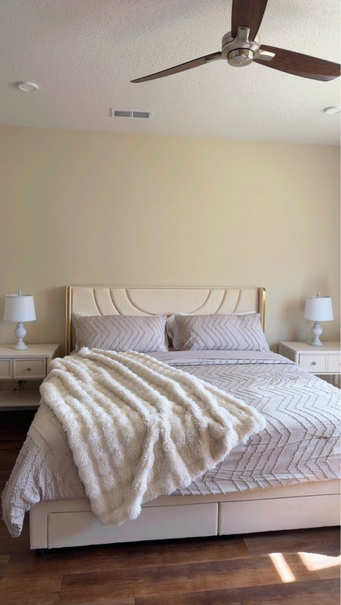 Living Spaces Bedroom Set – Bed Frame with Storage & 2 Matching Nightstands
