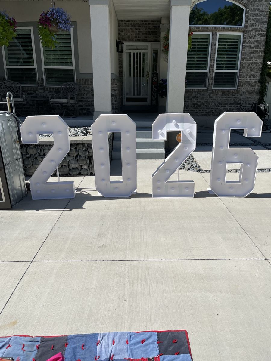 Graduation Marquee Numbers 2026 - Light-Up Display