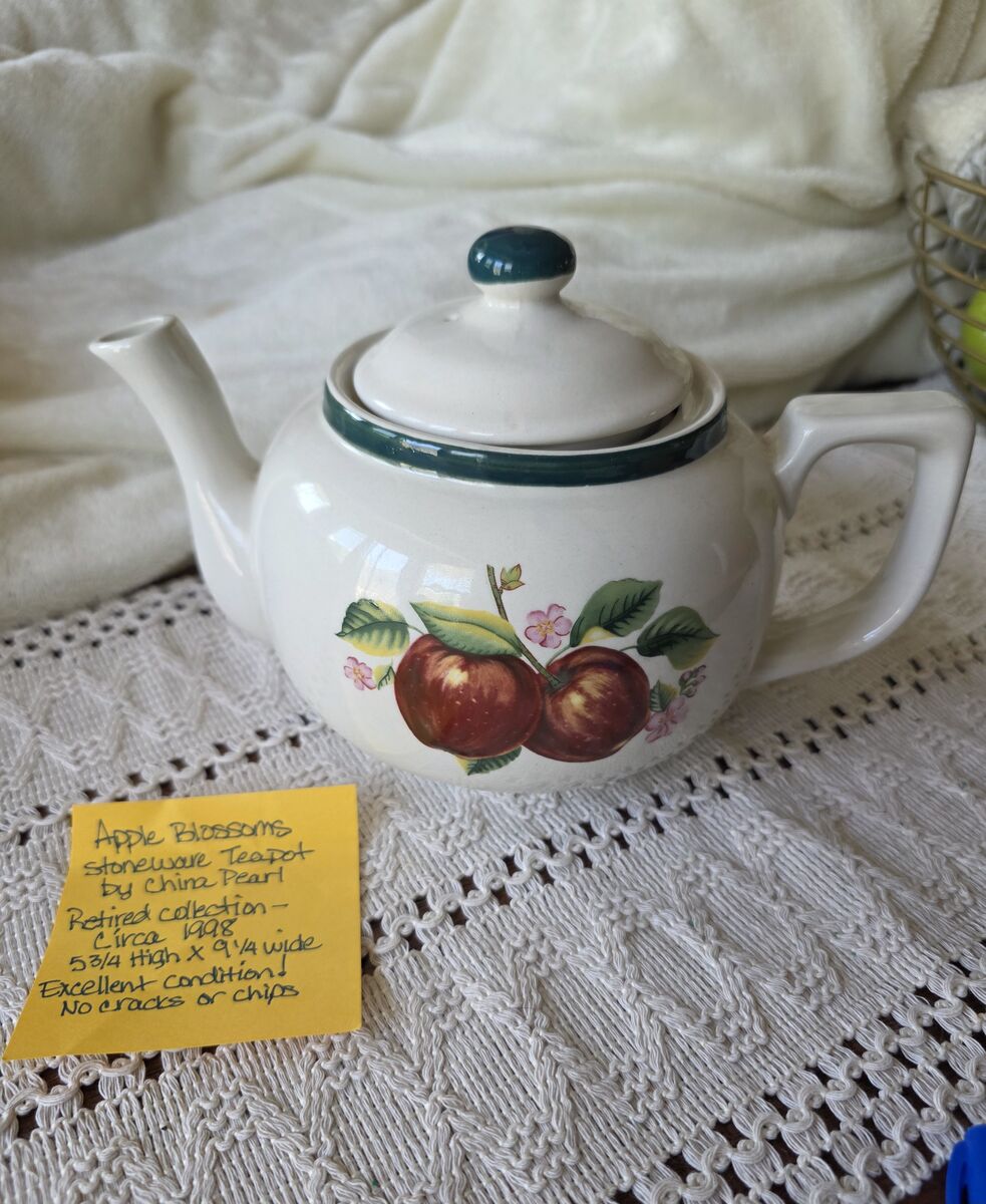 Vintage China Pearl Casuals Apples Teapot