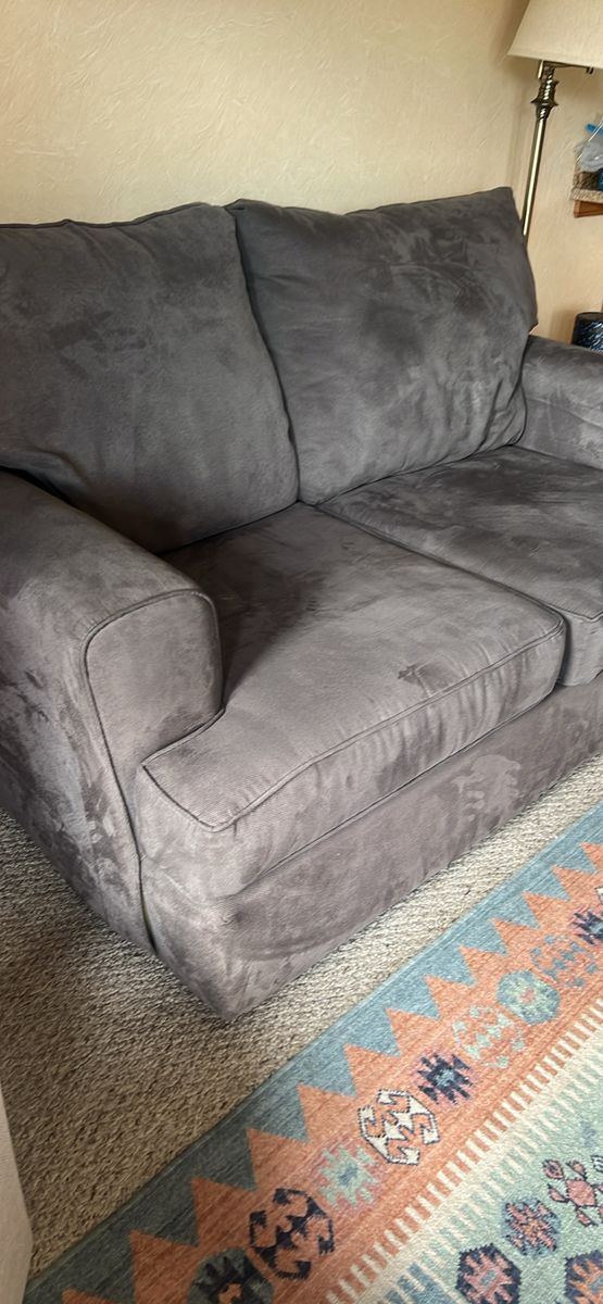 Gray Fabric Sofa Couch with Plush Cushions