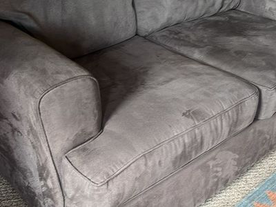 Gray Fabric Sofa Couch with Plush Cushions
