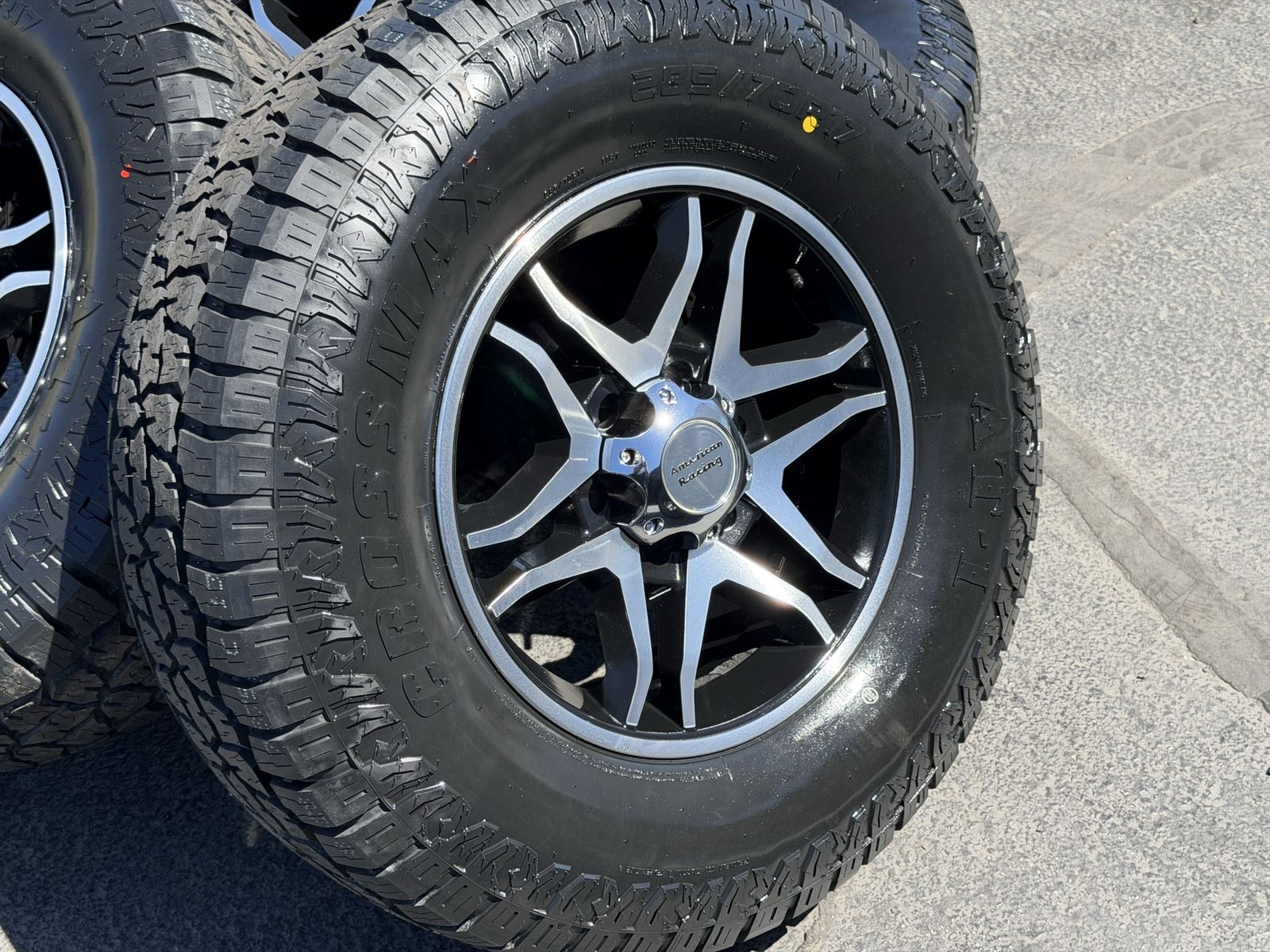 17” American Racing 6 Lug 6x5.5 | 6x139.7 33” Crossmax A/T 285/70R17 Chevy GMC Toyota Tacoma