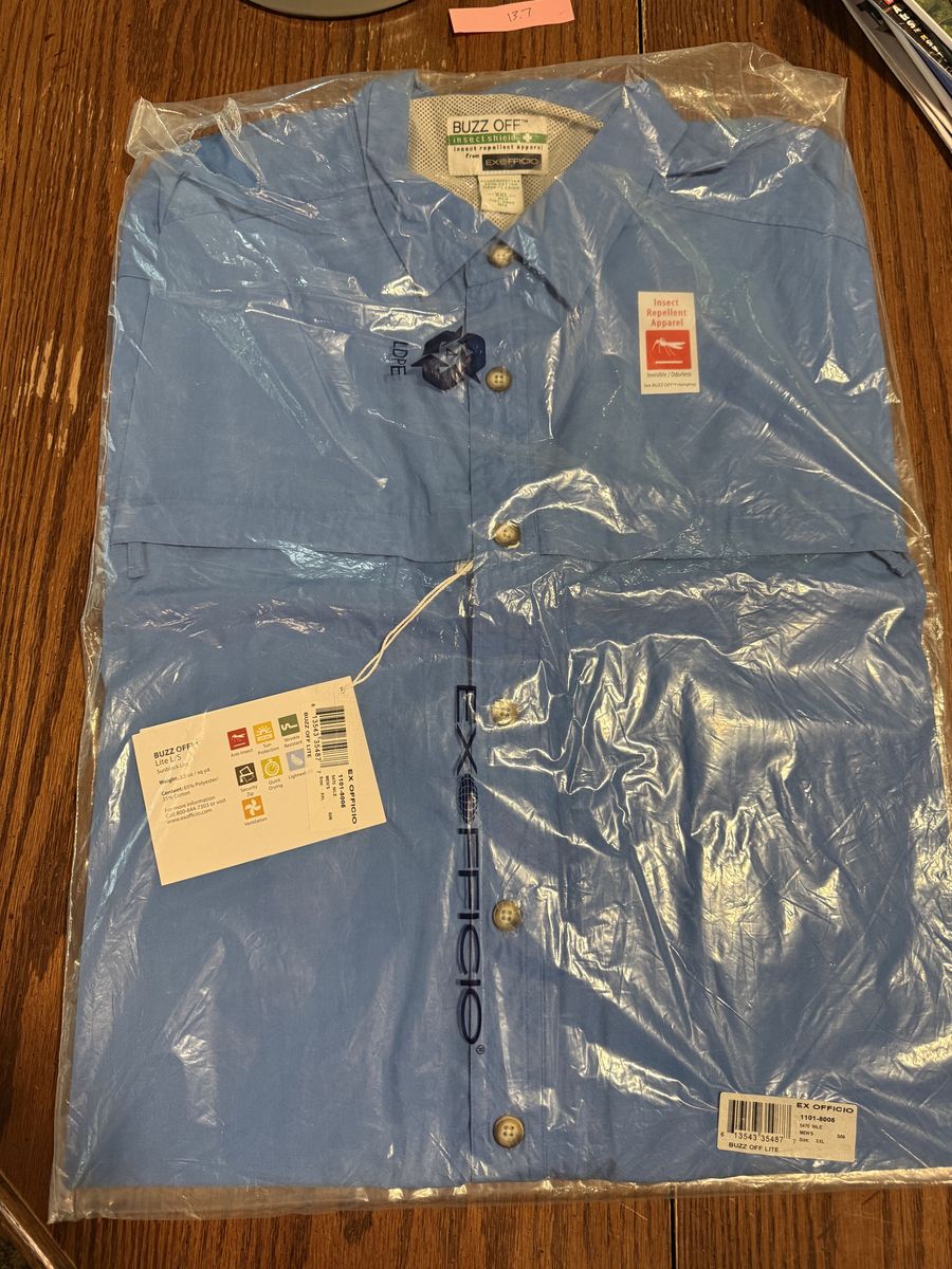 ExOfficio Buzz Off Lite Insect Shield Mens, XXL, Long Sleeve Shirt, New in bag