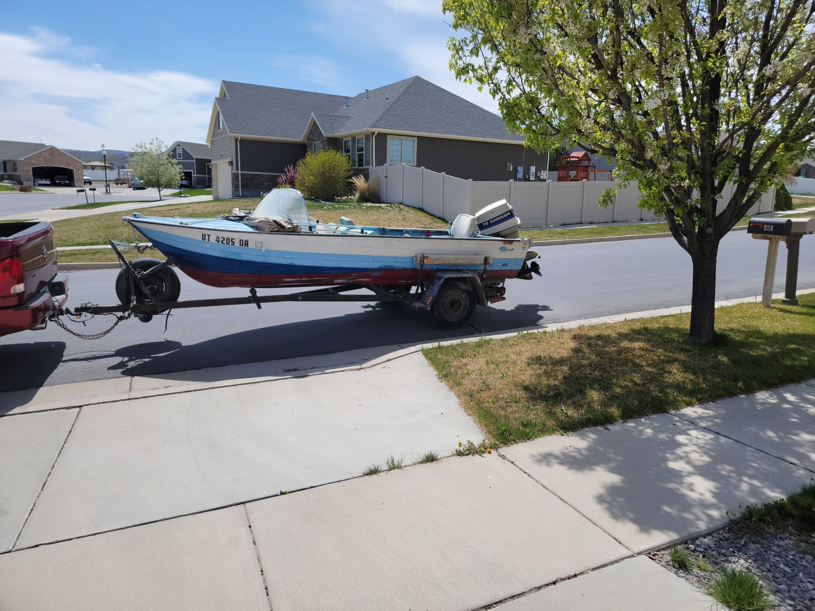 70HP Evinrude and FREE Vintage MirroCraft Surf & Ski Boat + Trailer