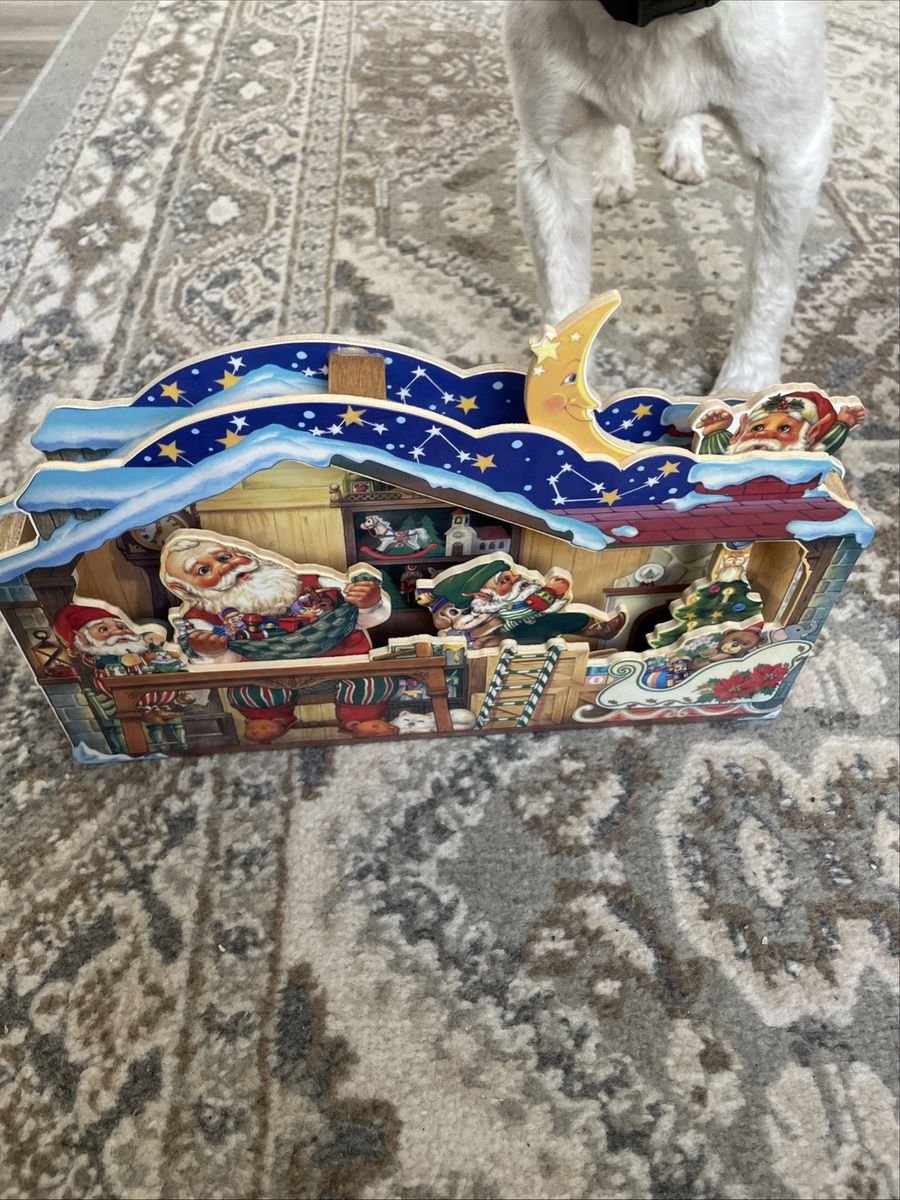 1994 Vintage Musical Motion Santas Workshop decor