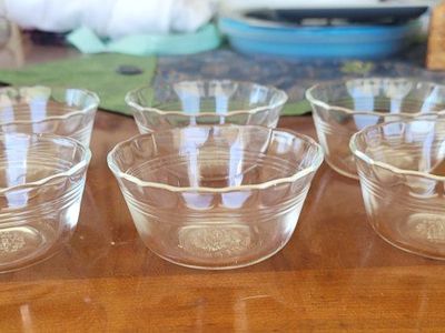 Set of 6 Vintage Pyrex Small Fruit Dishes K37 Made in NY