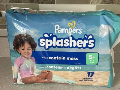 Pampers Splashers Swim Diapers - Size 5+ (31+ lbs) - 17 Count Jumbo Pack - New