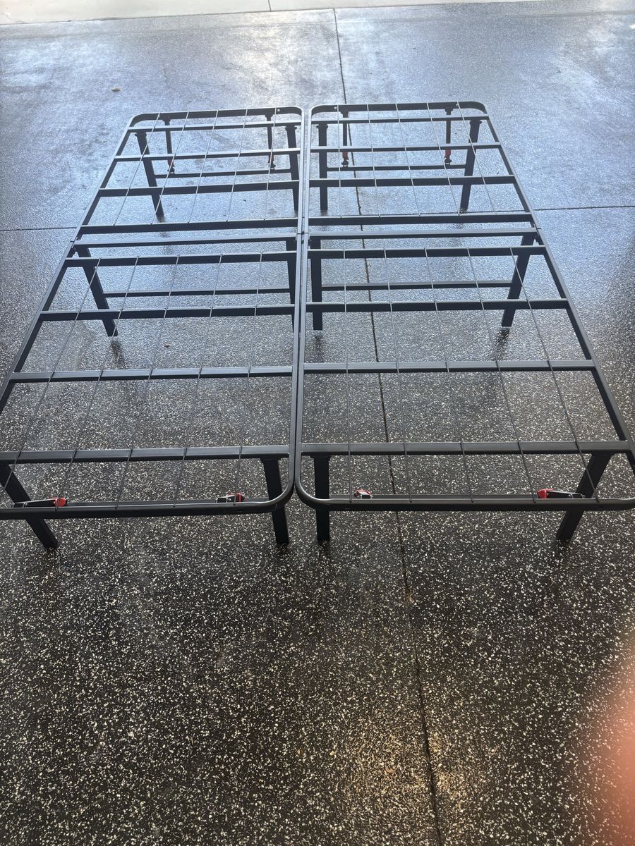 Folding Metal Full/Double Bed Frames with 14-inch Mattress Foundation - Easy Assembly, 500 lbs Capacity