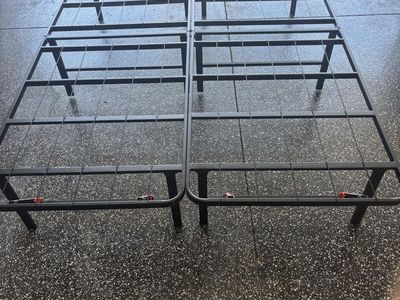 Folding Metal Full/Double Bed Frames with 14-inch Mattress Foundation - Easy Assembly, 500 lbs Capacity