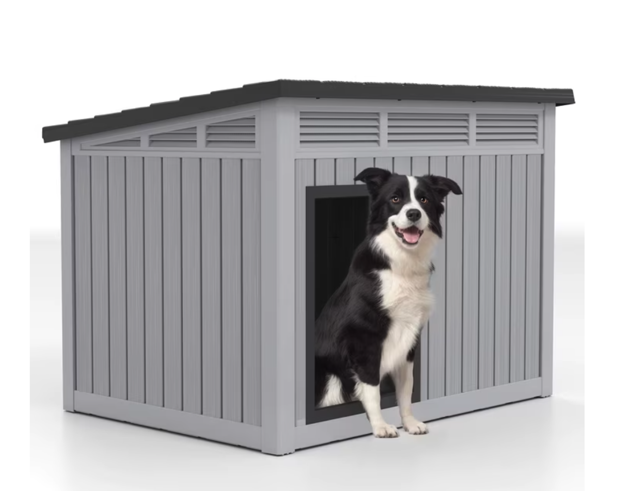Kennel with Ventilated Design & Sloping Roof for Medium Dogs 42.8" L x 33" W x 31.5" H