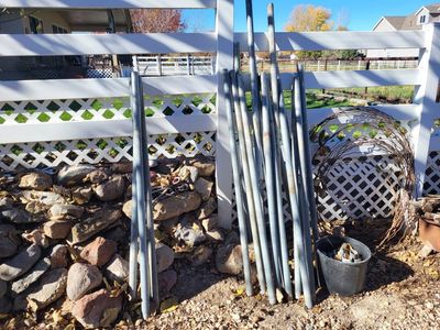 Used Metal Fence Posts and Wire Fencing - Various Sizes and Conditions, Great for Fencing Needs