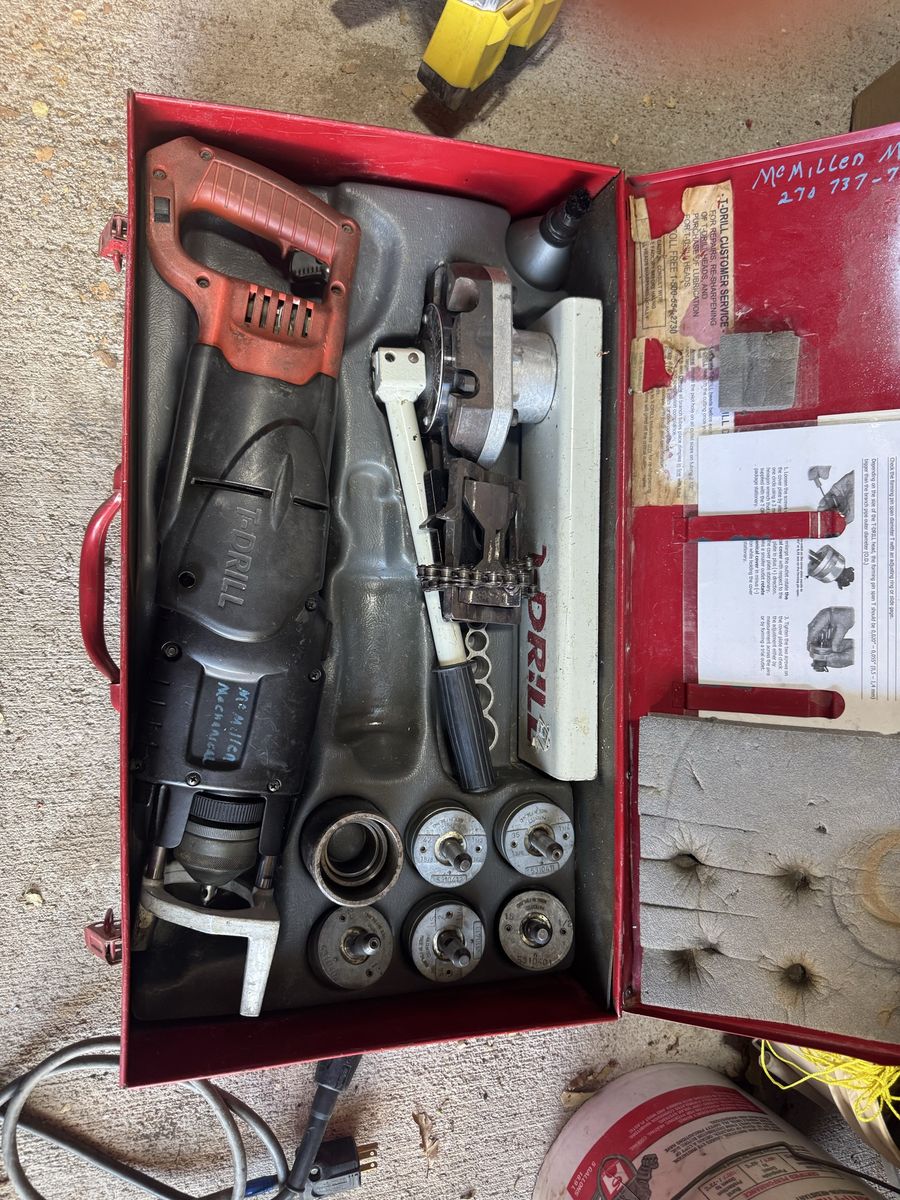 T-Drill T-60 Portable Pipe Branching Tool Kit in Red Metal Case I have a B tank hoses and everything needed to get started right