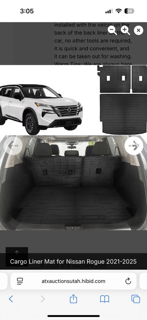 Cargo Liner For Nissan Rogue 2021-25