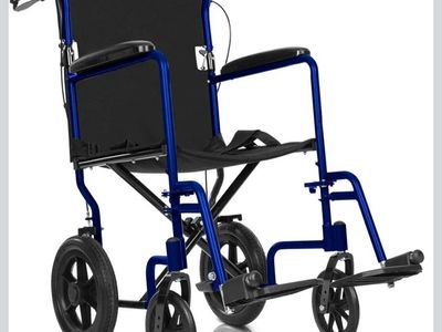Lightweight Transport Wheelchair, Compact Folding, Durable Frame, up to 300 lbs