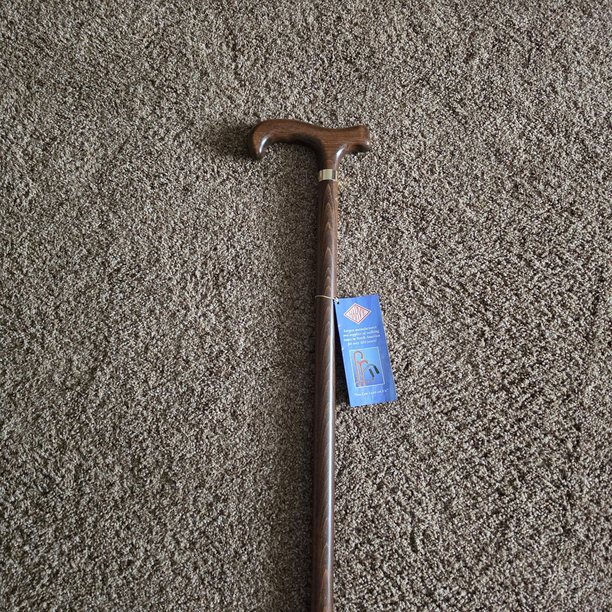 HARVY Cane - Men Extra Tall Stylish Walnut Finish Derby Bariatric Cane #9-7692-07 - new, never used