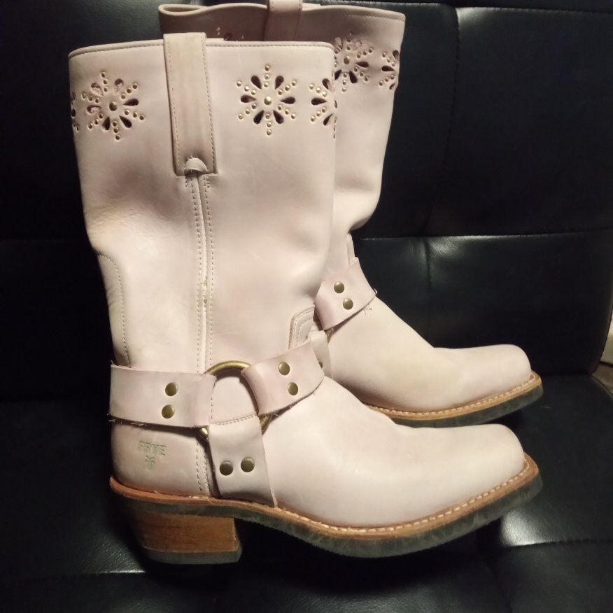 FRYE rare floral harness boot