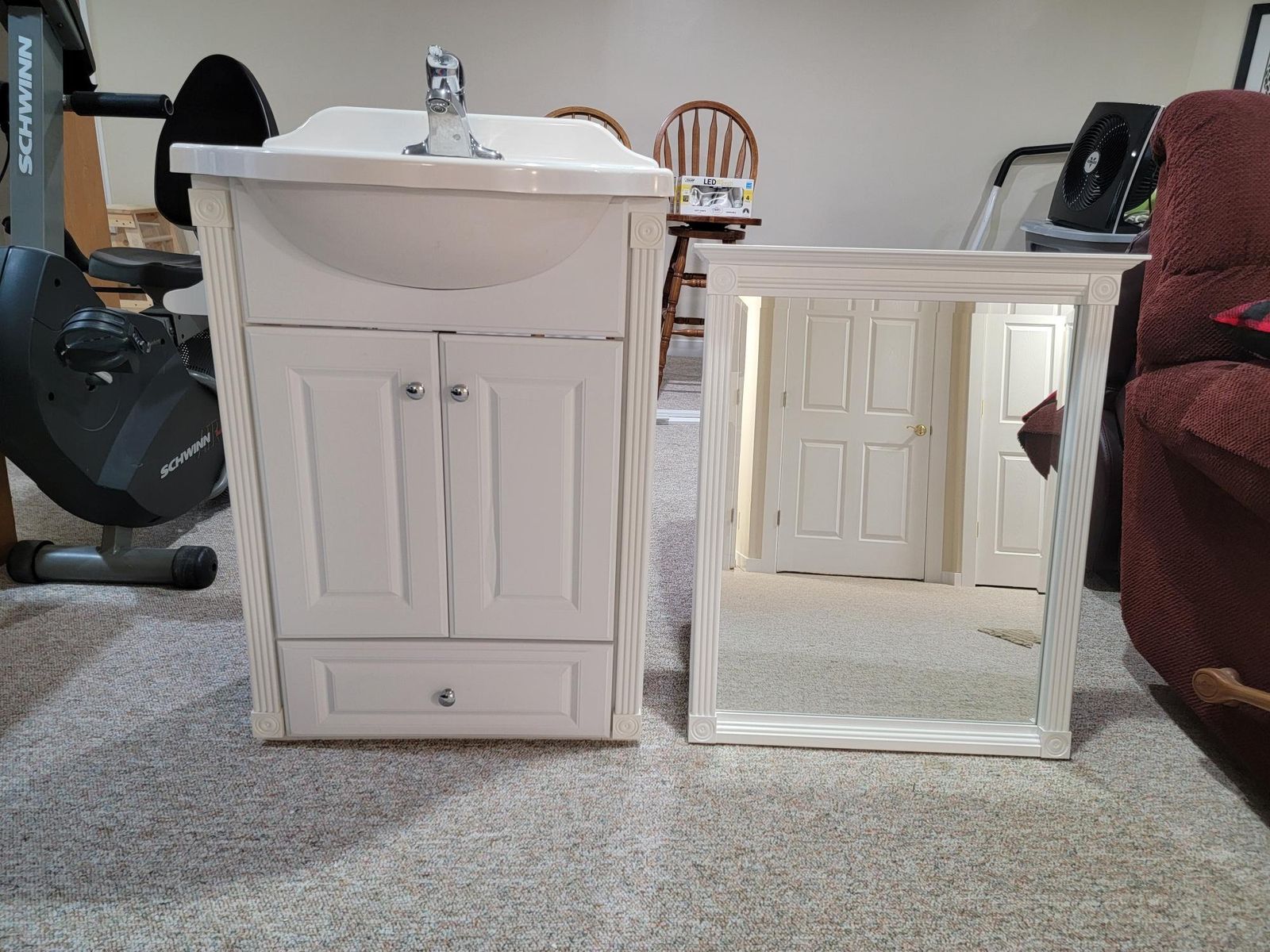 White Vanity & Mirror