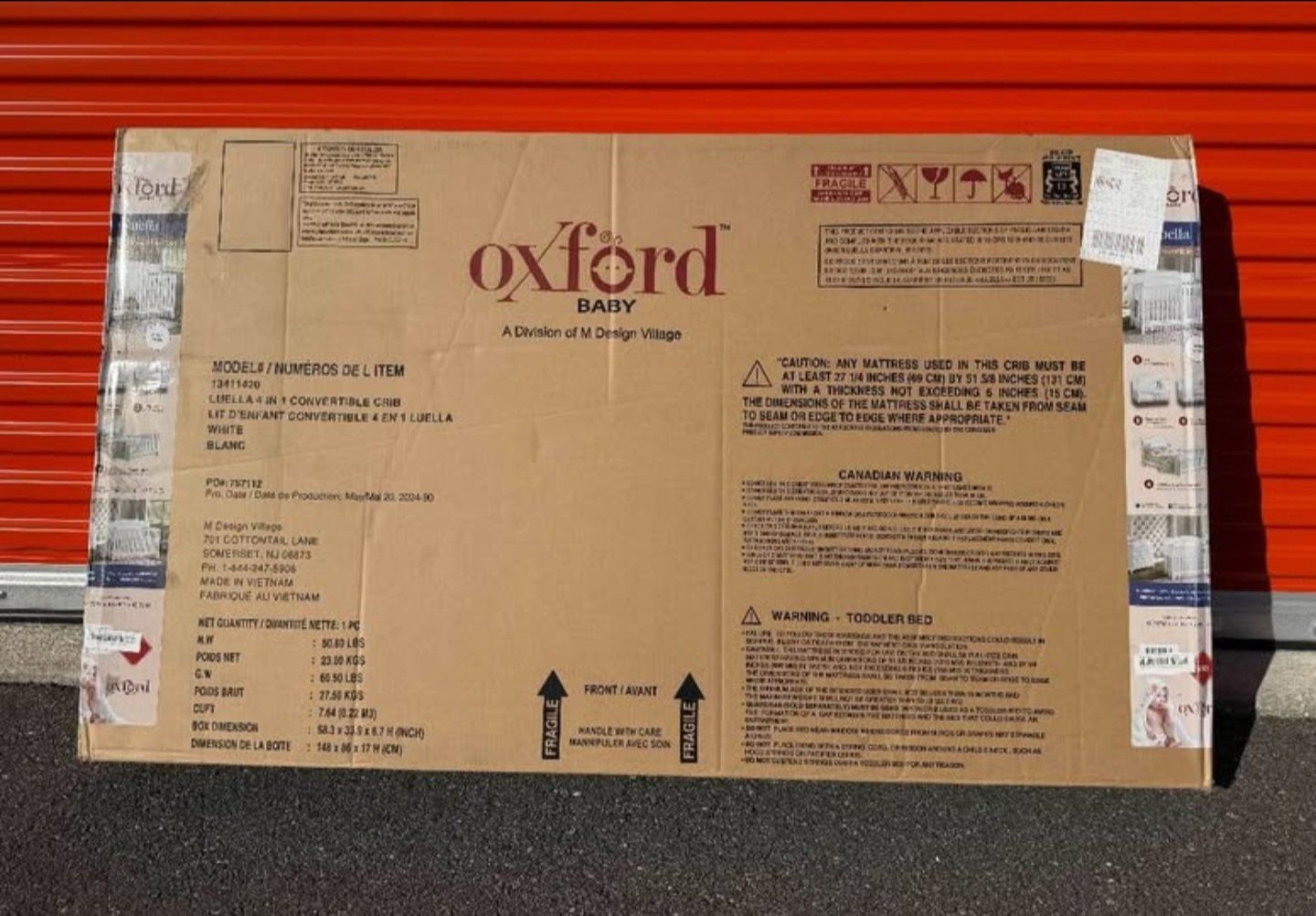 Oxford Baby 4 in1 Convertible Crib