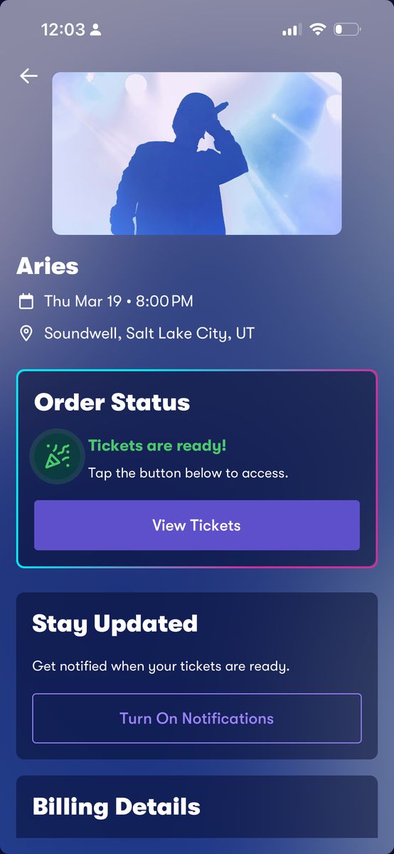 Aries Concert In salt Lake City SoundWell