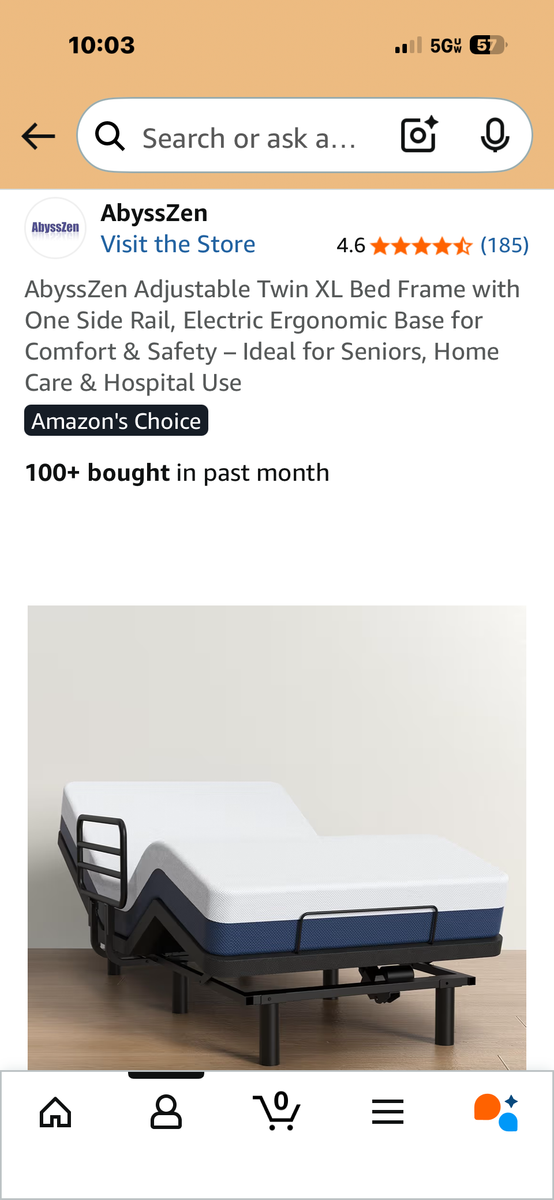 Free adjustable twin bed