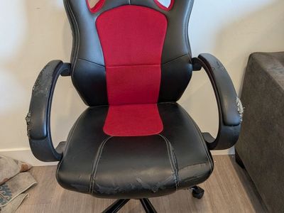 Black and Red Racing Style Gaming Chair with Armrests