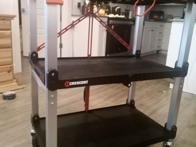 Crescent 3-Tier Collapsible Rolling Utility Cart Service Cart