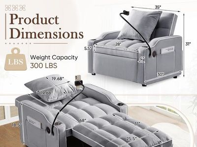 NEW sleeper pull out chair (grey)
