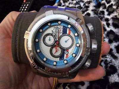 Invicta Reserve Chronograph Men's Watch 26469 White/Blue Strap New with Tags