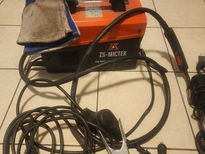 Welding Tool Lot: Tooliom Helmet, Angle Grinders, Reciprocating Saw & Welding Cables