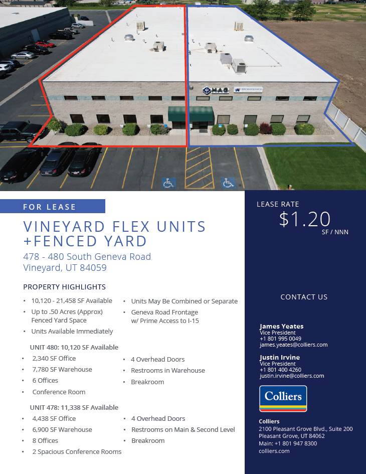 Vineyard Flex Space w/ Fenced Yard for Lease - 10,120 to 21,458 SF