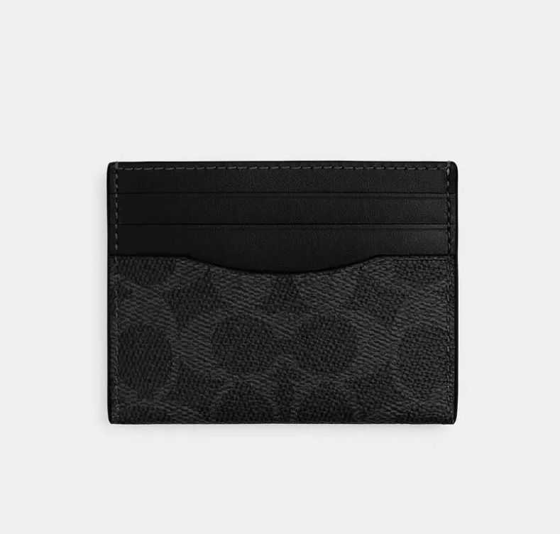 Coach Leather Card Holder Wallet - Slim - New