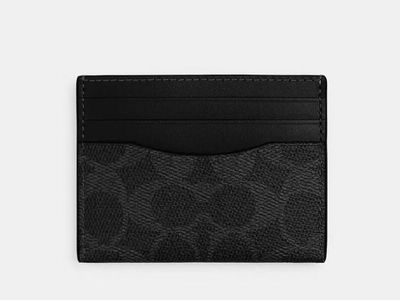 Coach Leather Card Holder Wallet - Slim - New