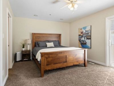 California King Wood Bed Frame, Box Spring & Mattress - Complete Set