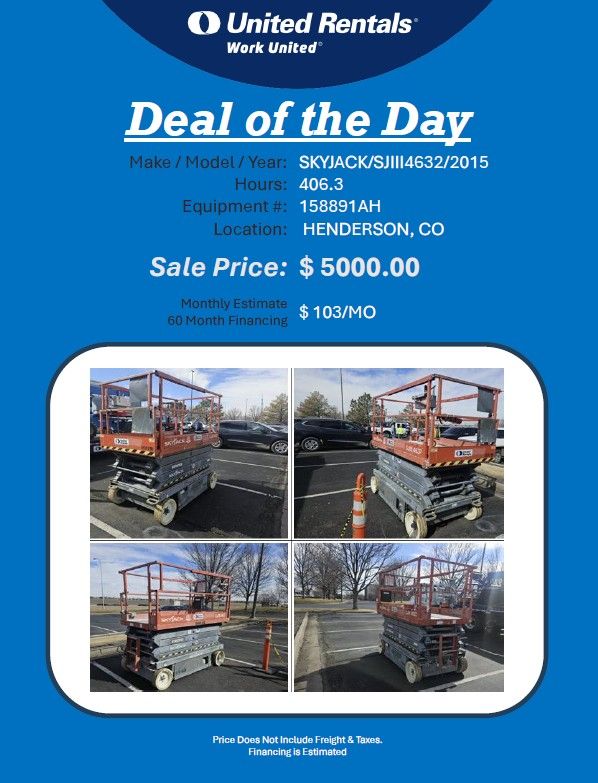 Scissor SkyJack 4632 ele low hrs 406 hrs  2015 Henderson CO