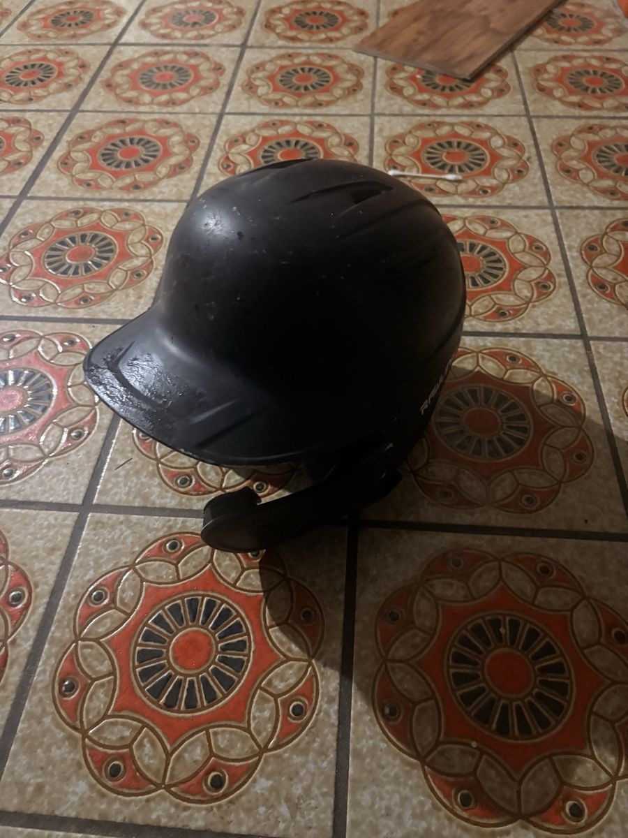 Rawlings Black Baseball Batting Helmet with Jaw Guard