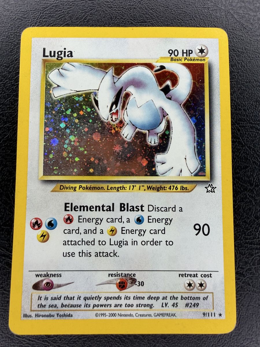 Pokemon Lugia 9/111 Neo Genesis Holo WOTC MP/HP Vintage Card
