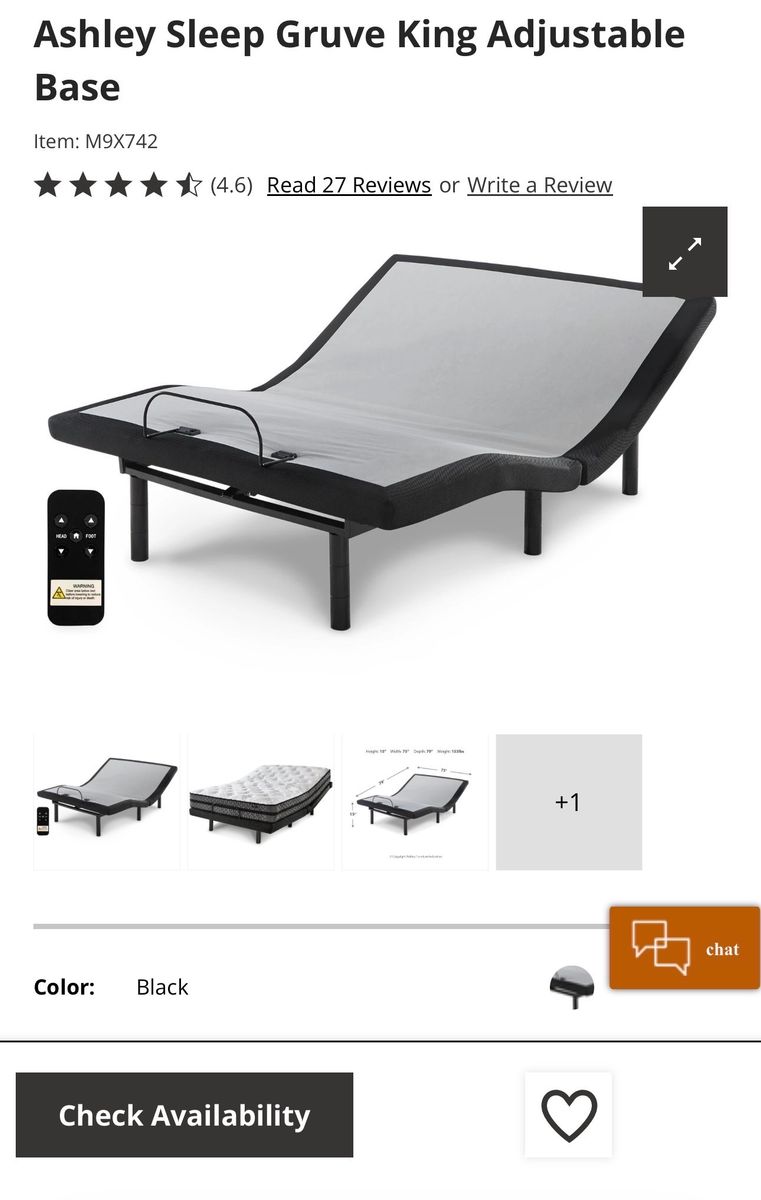 Like new King adjustable mattress base