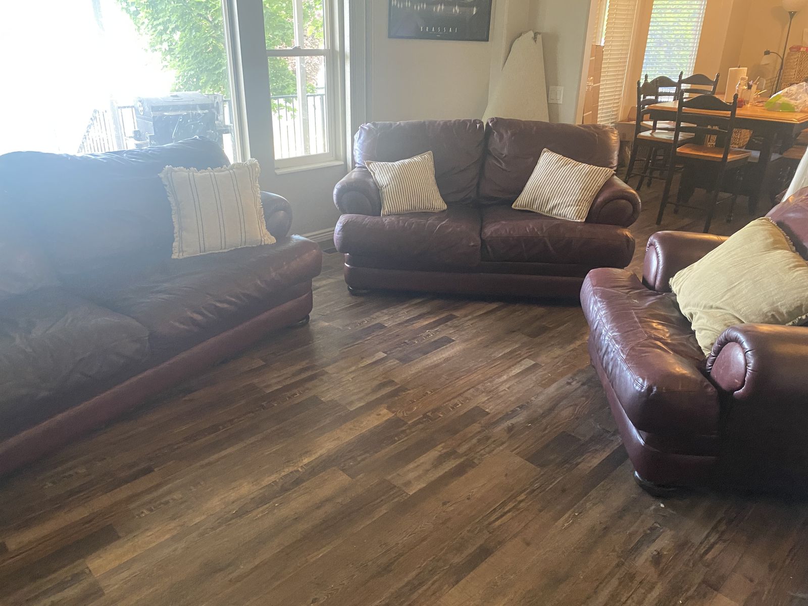Leather Couch , Loveseat and Chair