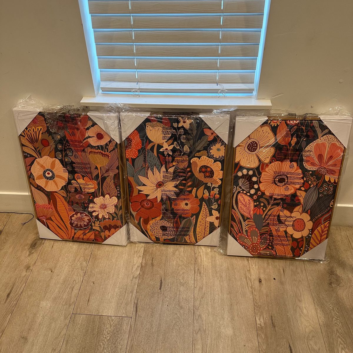 Set of 3 African-Inspired Canvas Wall Art – Brand New