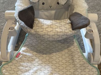 Fisher-Price Sit-Me-Up Floor Seat Infant Support - White/Gray Sheep Design