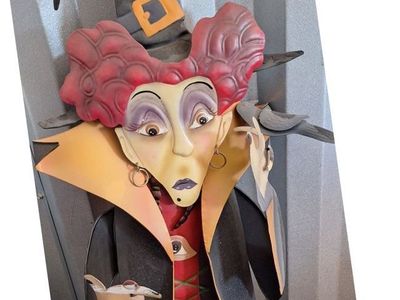 Halloween Vintage painted metal witch yard decor