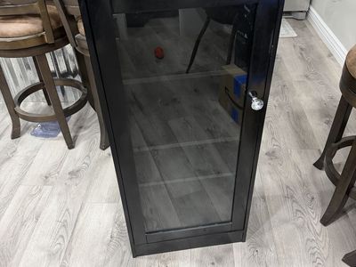 Black Display Cabinet with Glass Door and adjustable shelving
